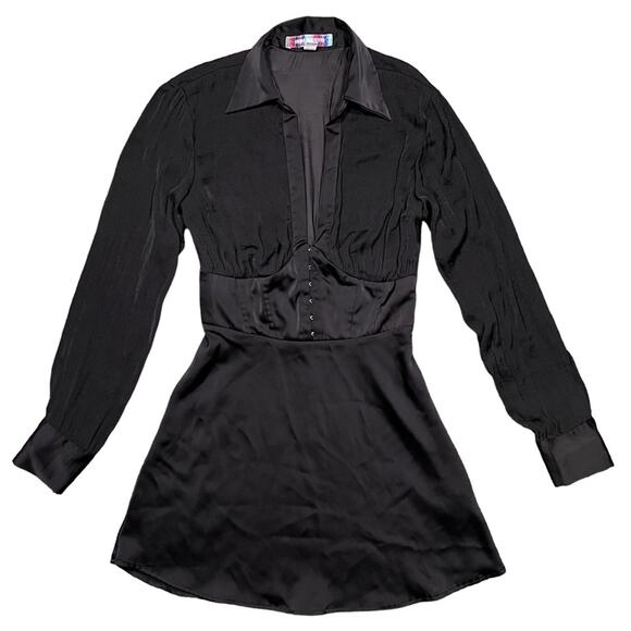 Urban Outfitters Dresses & Skirts - Urban Outfitters Phoebe Corseted Black Shirt Dress Womens Size Small